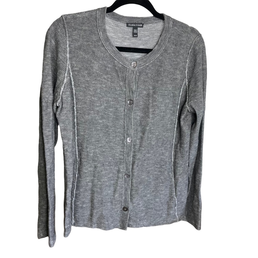 Eileen Fisher Cotton Linen Cardigan - Size M